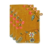 Pip Studio Les Fleurs Waschhandschuh - 3er Set - yellow - 3er Set: 16x22x3 cm