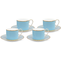 PiP Studio Love Birds Espressotasse und Untertasse - 4er Set - blue - 4er Set - 125 ml