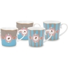 PiP Studio Love Birds kleiner Becher - 4er Set - blue-khaki - 4 Tassen à 150 ml