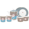 PiP Studio Love Birds Tee Set - 7-teilig - blue-khaki - 7er-Set