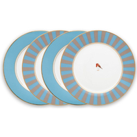 PiP Studio Love Birds Teller - 4er Set - blue-khaki - 4 Teller à Ø 21 cm