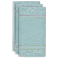 Pip Studio Soft Zellige Handtuch - 3er Set - blue - 3er Set: 55x100 cm