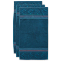 Pip Studio Soft Zellige Handtuch - 3er Set - dark blue - 3er Set: 55x100 cm
