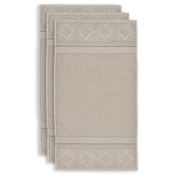 Pip Studio Soft Zellige Handtuch - 3er Set - khaki - 3er Set: 55x100 cm