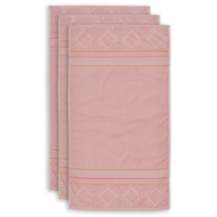 Pip Studio Soft Zellige Handtuch - 3er Set - pink - 3er Set: 55x100 cm