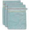 Pip Studio Soft Zellige Waschhandschuh - 3er Set - blue - 3er Set: 16x22x3 cm