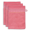 Pip Studio Soft Zellige Waschhandschuh - 3er Set - coral - 3er Set: 16x22x3 cm