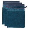 Pip Studio Soft Zellige Waschhandschuh - 3er Set - dark blue - 3er Set: 16x22x3 cm