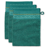 Pip Studio Soft Zellige Waschhandschuh - 3er Set - green - 3er Set: 16x22x3 cm