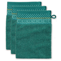 Pip Studio Soft Zellige Waschhandschuh - 3er Set - green - 3er Set: 16x22x3 cm