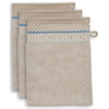 Pip Studio Soft Zellige Waschhandschuh - 3er Set - khaki - 3er Set: 16x22x3 cm
