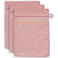 Pip Studio Soft Zellige Waschhandschuh - 3er Set - pink - 3er Set: 16x22x3 cm