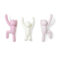 Umbra BUDDY HOOK Wandhaken - 3er Set - pink dual - 3er Set: 25x19x8 cm