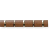 Umbra Flip Wandgarderobe - walnut/gold - 51x6x3 cm