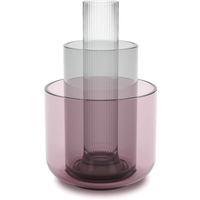 Umbra Layla Vase - 3er Set - purple,  smoke,  clear - 3er Set: 15x15x13 cm,  10x10x18 cm,  7x7x23 cm