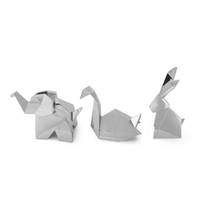Umbra Origami Ringhalter 3er-Set - chrome - 7, 5 x 6, 5 x 3, 2 cm
