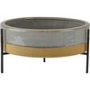 Villa Collection Ceramics Blumentopf mit Metallgestell - bluegrey - Höhe 21 cm