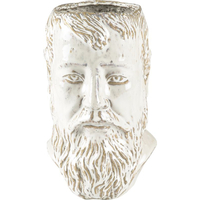 Villa Collection Stoneware Vase/Blumentopf Skulptur - white - Höhe 23 cm