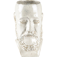 Villa Collection Stoneware Vase/Blumentopf Skulptur - white - Höhe 26 cm