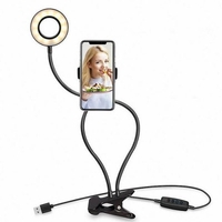 2-in-1 Fill Light Phone Stand Holder Shooting Live Stand 6 inch LED Ring Beauty Replenishing Lamp