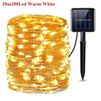 200 LED Solar String Light Waterproof LED Copper Wire String Holiday Outdoor Led Strip Lamp For Christmas Party Decoration Lights