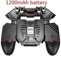 2020 New AK77 PUBG Helper Controller Mobile Phone Radiator Six Fingers Link Game Button Physical Compression Quick Release Handle