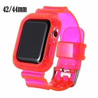2020 New Transparent iWatch Band Strap with Rugged Bumper Case Compatible with Apple Watch 44mm iWatch Series 5 4