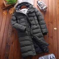 2020 Winter Long Section Padded Male Korean Fashion Leisure Thick Warm Coat Knee Hoodie