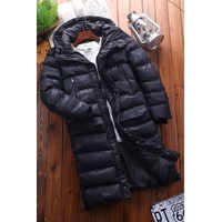 2020 Winter Long Section Padded Male Korean Fashion Leisure Thick Warm Coat Knee Hoodie