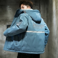 2020 Winter Padded Hooded Men Loose Collarless Teenagers Zipper Leisure Thick Warm Coat