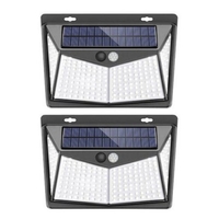208 LED Outdoor Human Motion Sensing Lamp Max 1400lm Solar-powered Wall Light 3 Modes