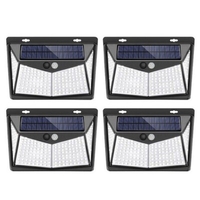 208 LED Outdoor Human Motion Sensing Lamp Max 1400lm Solar-powered Wall Light 3 Modes