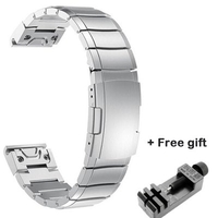 20mm 22mm 26mm Stainless Steel Strap for Garmin Fenix 6 6X 5 5X 5S Classic Quick install Metal Watch Bands Fashion Watch Straps