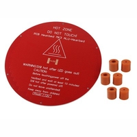 2202203mm Red MK3 Round Aluminum Substrate Base Plate with 6pcs Silica Gel Column for 3D Printer 3DSWAY D130 Anet A4E2