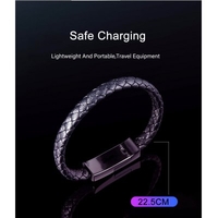 22CM Type-C/Micro Outdoor Portable Leather Mini Data Cable Bracelet Usb C Fast Charging Cord Microusb Charger for Huawei IPhone Xiaomi Vivo Oppo