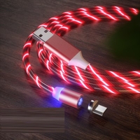 2.4A Universal Mobile Magnetic Charge Line Delayed 3 in 1 Streamer Data Line Type-C 8 Pin Micro Cable