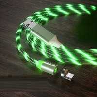 2.4A Universal Mobile Magnetic Charge Line Delayed 3 in 1 Streamer Data Line Type-C 8 Pin Micro Cable