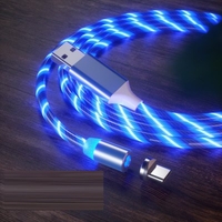 2.4A Universal Mobile Magnetic Charge Line Delayed 3 in 1 Streamer Data Line Type-C 8 Pin Micro Cable
