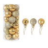 24pcs 4cm Christmas Tree Decor Ball Bauble Gold Silver Plastic Hanging Ball Ornaments Decorations Christmas Ornament Ball