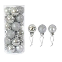 24pcs 4cm Christmas Tree Decor Ball Bauble Gold Silver Plastic Hanging Ball Ornaments Decorations Christmas Ornament Ball