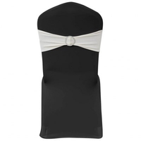 25 pcs White Stretchable Decorative Chair Band with Diamond Buckle