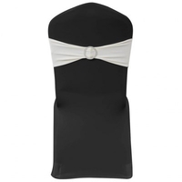 25 pcs White Stretchable Decorative Chair Band with Diamond Buckle