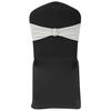 25 pcs White Stretchable Decorative Chair Band with Diamond Buckle