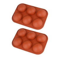 2Pack 6 Cups Silicone Cake Mold Hot Chocolate Bombs Mould Half Ball Sphere USA