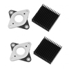 2Pcs 53.853.8mm NEMA17 Stepper Motor Vibration Shock Absorber Damper with Black Heat Sink for 3D Printer CNC Part