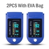 2PCS Digital Finger Oximeter Portable Electronic LED Display Fingertip Pulse Oximeter Heart Rate Monitor Blood Saturation Meter With EVA Bag