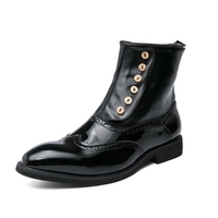 AILADUN Men Boots Fashion High-Top Casual Leather Shoes