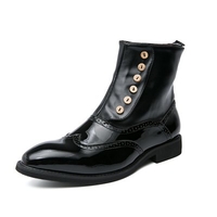 AILADUN Men Boots Fashion High-Top Casual Leather Shoes