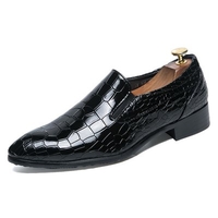 AILADUN Men Formal Leather Shoes Simple Fashion Trend Crocodile Pattern Pointed Toe Flat Heel Business Footwear