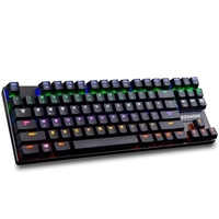Alfawise K1 LED Backlit Mechanical Keyboard Blue Switch Gaming Keyboards-Aluminum Finish